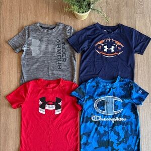 ((4 PIECE)) UNDER ARMOUR CHAMPION SHORT SLEEVE TEE BUNDLE SIZE 7/SM